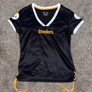NFL Steelers Black and Gold V-Neck Jersey